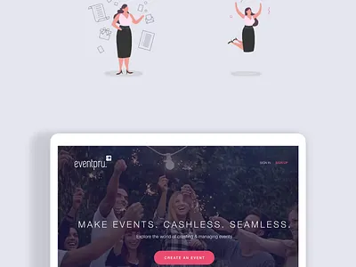 event pru Home page event website header design homepage website website design