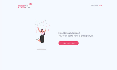 congratulations screen celebration congratulations female character illustration joy jumping task completed webdesign website concept