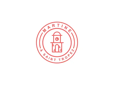 Saint Tropez logo cannes castle circle logo clock dribbble fashion france invite logo logomark martine minimal modern paris red saint tropez