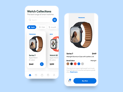 Smart Watch Store app apple applewatch collection design ecommerce iwatch mobile onlineshop smartwatch store trendywatch ui ux watch watchapp