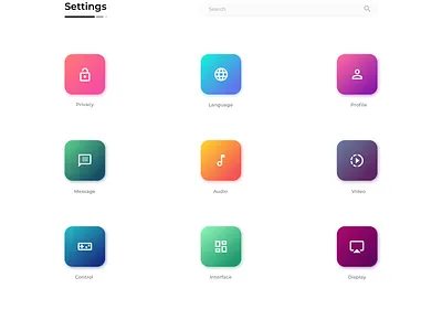 Settings Page daily ui dailyui dailyui007 gradients settings uiux