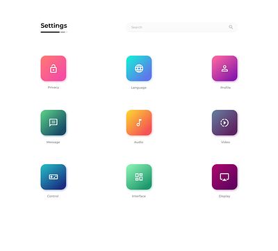 Settings Page daily ui dailyui dailyui007 gradients settings uiux