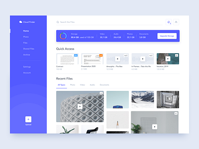 Cloud Finder app cloud concept design files finder folder product design ui ux web