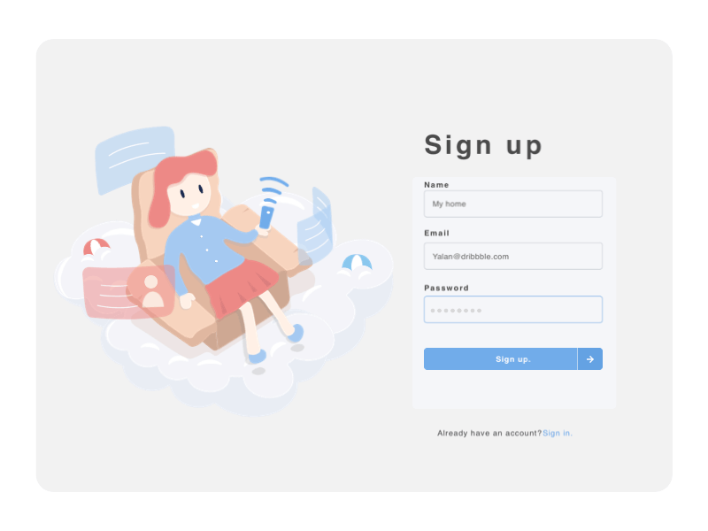 Daily ui 001 animation daily 100 challenge daily ui illustraion principle