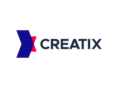 Creatix Logo Redesign V2 arrow blue bold font forward logo perspective red