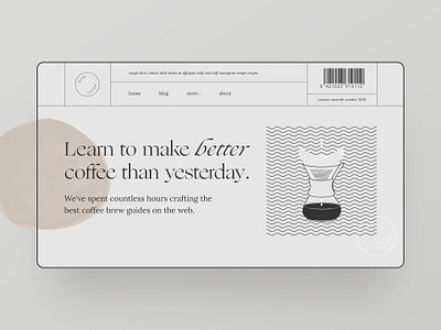 Brand experiments — part 12 blog blog design brand identity chemex clean clean ui coffee ecommerce hero illustration landing page minimal minimalism minimalistic ogg type typeface typography web design webflow