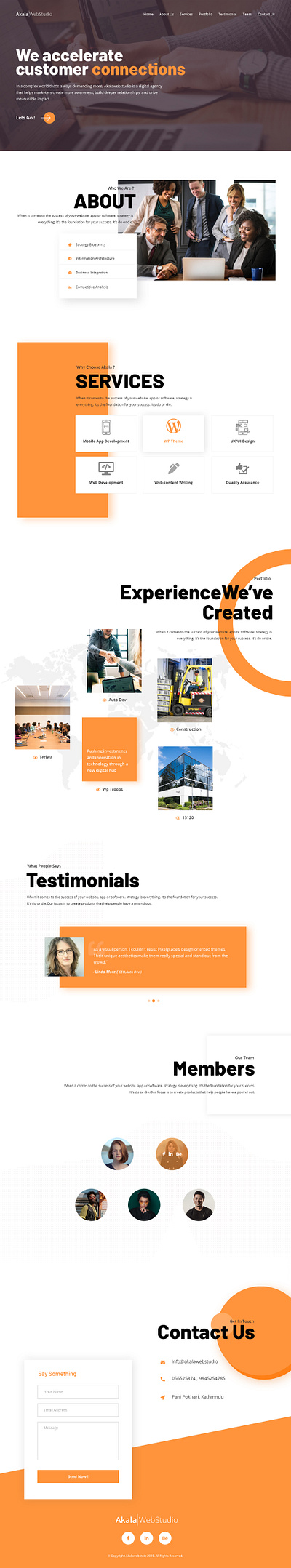 Akala Web Studio Landing Page agency agency website branding design digital agency landing page landingpage minimal minimalist website