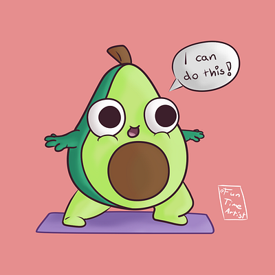 Yoga avocado! 🥑🤸‍♀️ artwork avocado baby bigeyes chubby creaturedesign cute cutefood december eyes funny green hug illustration silly yoga