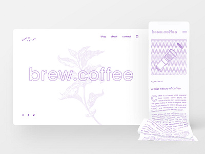 Brand experiments — part 14 blog brand identity bright circular clean clean ui coffee illustration landing page minimal minimalism minimalist minimalistic purple simple type typeography typography web design webflow