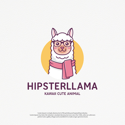 Hipster Alpaca Logo Template alpaca brand identity branding character design clean design creative design cute animal freelance logo designer hipster illustration illustrative logotype kawaii lama llama logo logo design logo template mascot logo stock logo vector