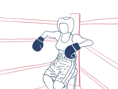 Inktober 2019: Ring boxing illustration inktober procreate ring woman
