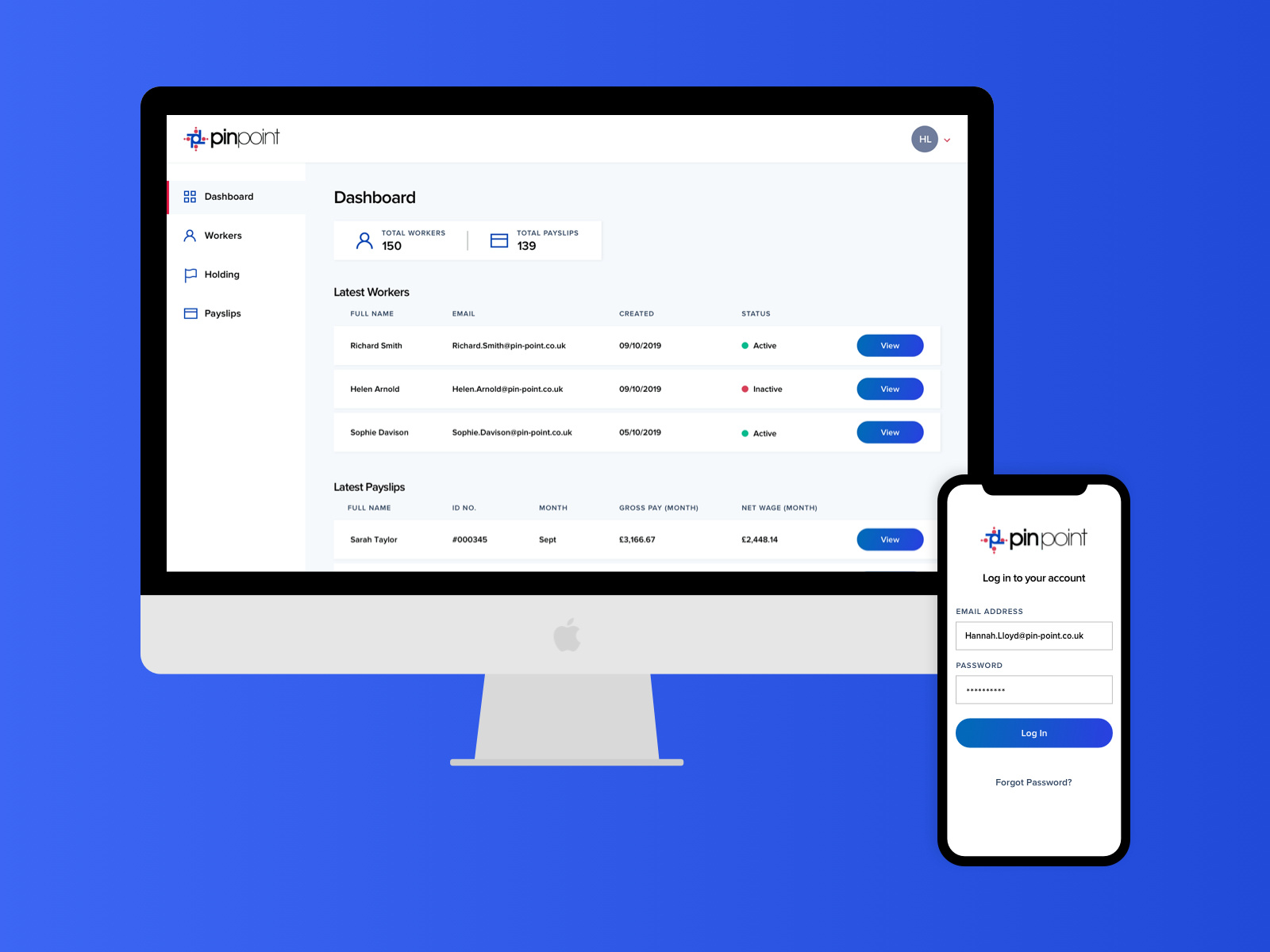 Example of Pin Point Recruitment - Payslip Portal