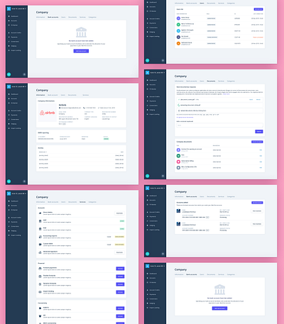 iBanFirst - Company Page app card company company profile dashboard fintech settings settings page ui user interface ux