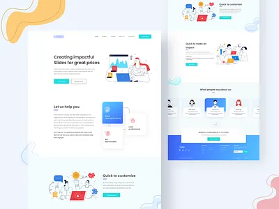 Professional slideshow maker landing page 2020 adobexd colorful create design gradient icongraphy illustration interface minimal presentation slide slideshow trendy ui uiux visual design web webdesign