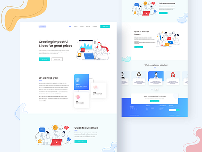 Professional slideshow maker landing page 2020 adobexd colorful create design gradient icongraphy illustration interface minimal presentation slide slideshow trendy ui uiux visual design web webdesign