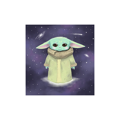 Bby Yoda babyyoda cute cute art design digital illustration digitalart illustration illustration art kids books artist mandalorian starwars