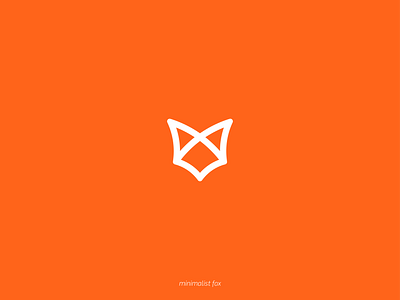 bold minimalist fox design icon logo vector