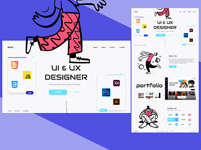 Portfolio Design colors creative illustraion landingpage ui ui design uiux ux