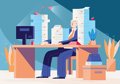 Paperwork animation character characterdesign design explainer flat illustration minimal ux vector