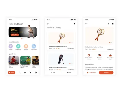 Ecommerce Badminton App design designs ecommerce ecommerce app ios app design mobile mobile app mobile app design sketch sketchapp uidesign uiuxdesign visual design