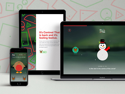 It's Centred That - Christmas Edition animated app christmas design festive illustration rudolf santa snowman ui ux vector web design