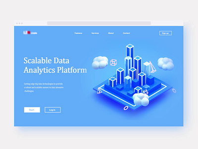 Scalable Data Analytics Platform 3d 3d animation app branding data game gif homepage icons illustration isometric landing page landingpage logo lowpoly motion graphic render vector video web design