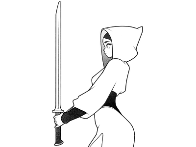 warrior black and white cartoon character character design comic drawing fantasy illustration line magic minimal monochrome procreate simple warrior