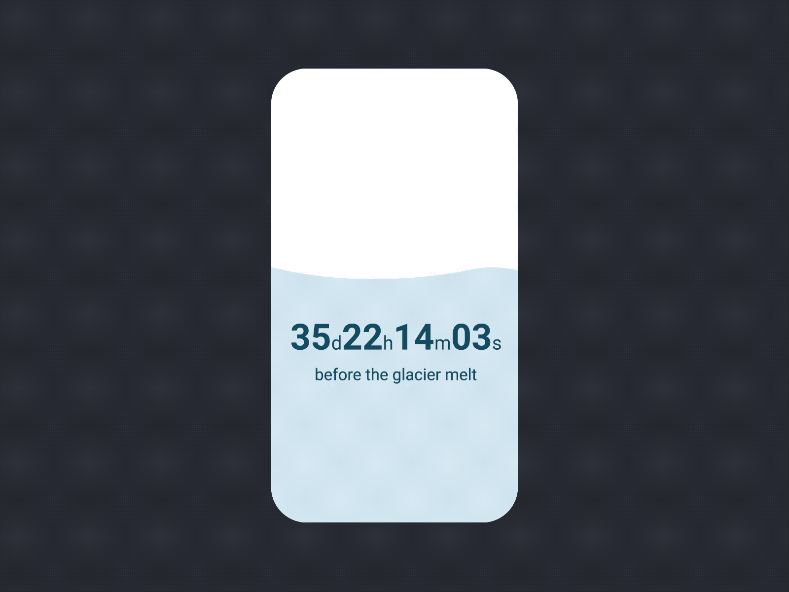 Countdown – Daily UI 014 countdown countdown timer dailyui dailyui014 earth environment glacier melt minimal ui vector