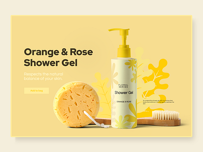 Shower Gel Package and Banner Design 🧽🚿 banner brand branding color cosmetic design floral flower font illustration inspiration logo minimal mockup package shower gel typography ui vector web