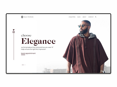 Ugo Monye Landing Page adobe xd adobexd africa branding design fashion fashion brand fashion design fashion web fashion website nigeria photoshop stylist ui uidesign ux xd