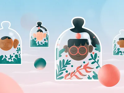 Mental Health Illustrations character design design illustration product ui vector webdesign