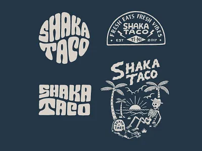 Shaka Taco branding handlettering illustration inspiration lettering merch design skitchism t shirt typography vintage