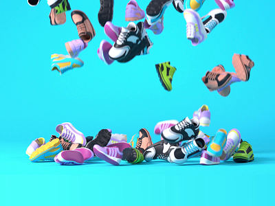Drop 2d 3d 3d animation after effects animaiton animation c4d drop illustration loop motion graphics nft render shoes 3d shoes animation