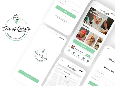 Ice Cream Shop - Isle of gelate branding creative logo design icecream icecreamshop ios mobile srilankaicecream typography ui ui ux design uidesign uiux visualdesign