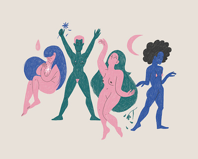 Seasons of Love illustration menstrual cycles pastel colours seasons women empowerment women in illustration