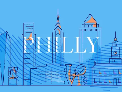 Philly always sunny architecture cityscape colour and lines illustration james oconnell landscape minimal philadelphia thumbprint