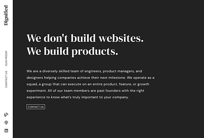 Dignified New Landing Page black blackandwhite consulting landing minimal portfolio typography