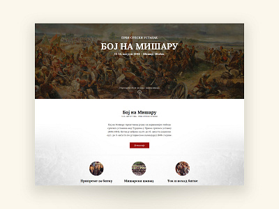 Battle of Misar / Boj na Misaru battle clean design freedom historical history independence memorial modern monument museum serbia serbian ui ux web design web development website white