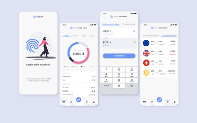 MyBank multi currency mobile app banking banking app currency converter currency exchange design fintech app mobile mobile app mobile app design ui ux