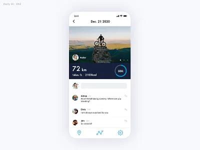 Daily UI Challenge #062 - Workout of the Day cycling cyclist daily ui dailyui ui workout