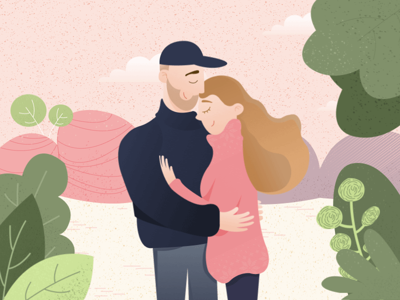 Love is ... animation boy design figma figmadesign girl illustration illustrator love man nature tenderness vector woman