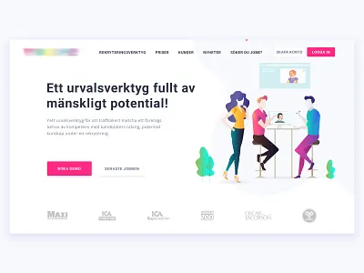 Landing page concept for a recruitment service company clean colorful concept creative employee employer hero image home page illustrator job job application job listing job vacancy jobs landing page recruitment service sri lanka ui ux website