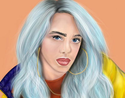 Billie Eilish Portrait adobe illustrator billie eilish characterdesign design digital illustration digital painting digitalart digitalartwork fan art graphic design portrait portrait art portrait illustration procreate