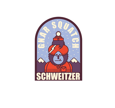 Gnar Squatch: Schweitzer Mt., Idaho badge design badge logo badgedesign ddc graphicdesign logo sasquatch snowboard snowboarding yeti