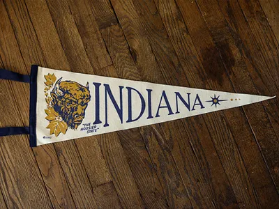 Indiana Pennant design graphicdesign illustration indiana indianapolis pennant screenprint typography