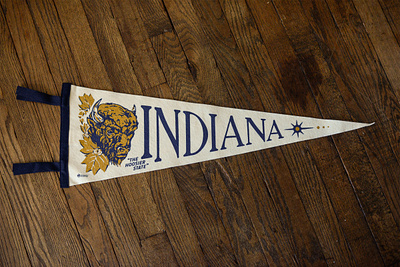 Indiana Pennant design graphicdesign illustration indiana indianapolis pennant screenprint typography