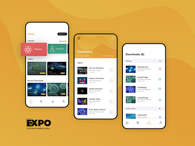 Expo app design designs examination school student tutor tutorial ui uidesign user experience user interface ux uxdesign