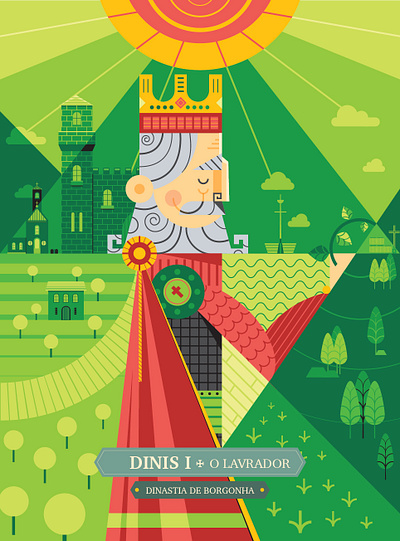 Dom Dinis adobe illustrator illustration kings portugal vector vector art