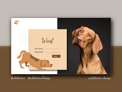 D for Dog alok alokation alokationdesign alphabetdesign concept dog login page login screen ui uidesign user interface ux uxdesign web