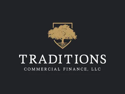 Traditions Commercial Finance Logo branding financial logo shield logo tree logo